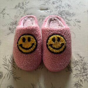 Pink Smiley Face Slippers